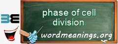 WordMeaning blackboard for phase of cell division